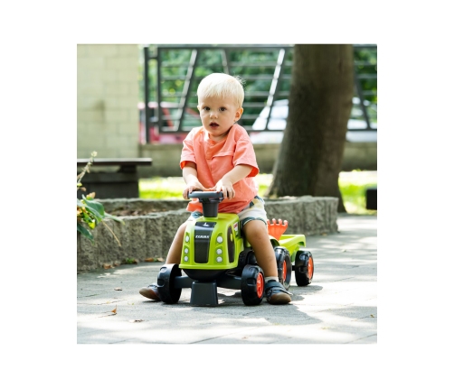 FALK Jeździk Claas 470 Arion Zielony z Przyczepką + Zestaw do piasku