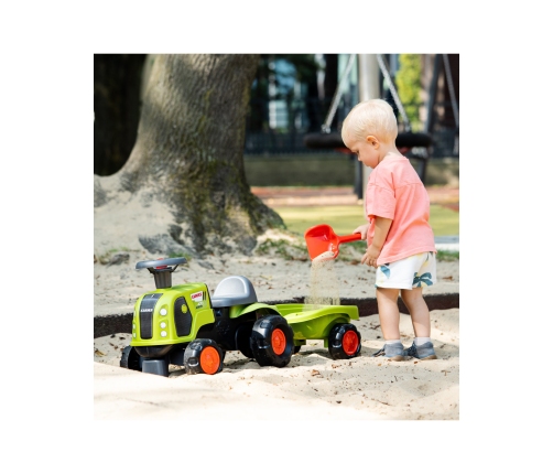 FALK Jeździk Claas 470 Arion Zielony z Przyczepką + Zestaw do piasku