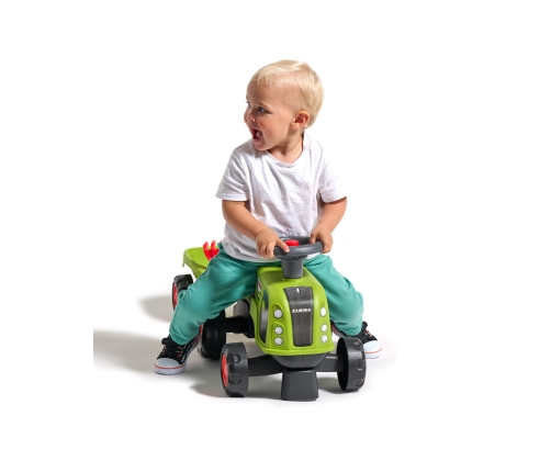 FALK Jeździk Claas 470 Arion Zielony z Przyczepką + Zestaw do piasku