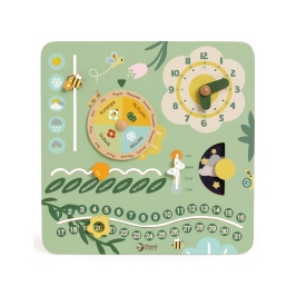 CLASSIC WORLD Drewniana Tablica Manipulacyjna "Mój pierwszy kalendarz" Zegar dla Dzieci