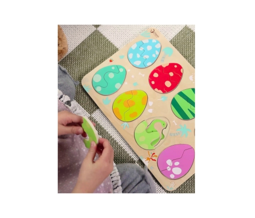 Classic World Drewniana Układanka Jajka Dinozaurów