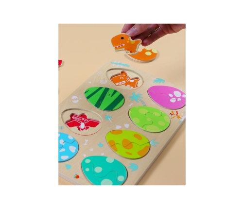 Classic World Drewniana Układanka Jajka Dinozaurów