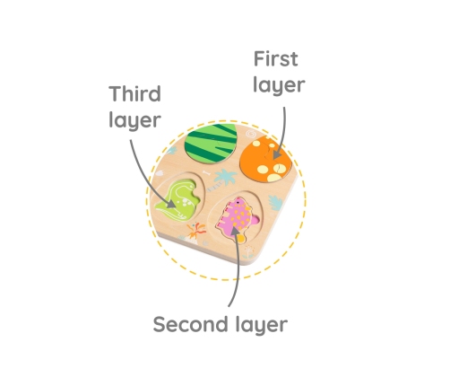 Classic World Drewniana Układanka Jajka Dinozaurów