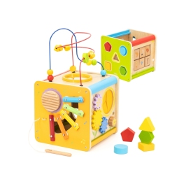 Viga Drewniana Kostka Edukacyjna 5w1 Viga Drewniana Kostka Edukacyjna 5w1