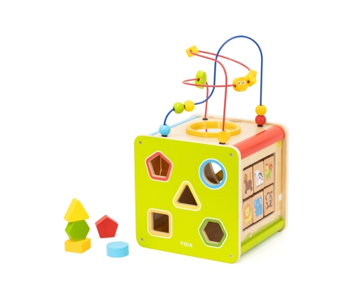 Viga Drewniana Kostka Edukacyjna 5w1