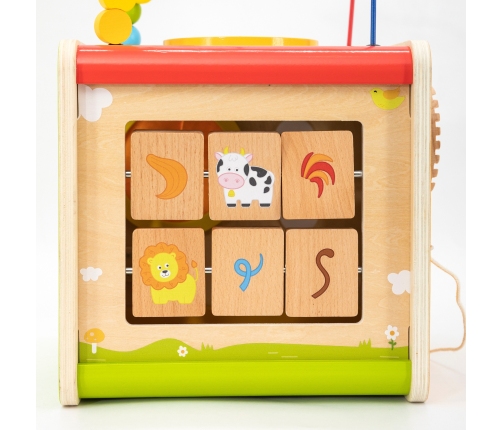 Viga Drewniana Kostka Edukacyjna 5w1