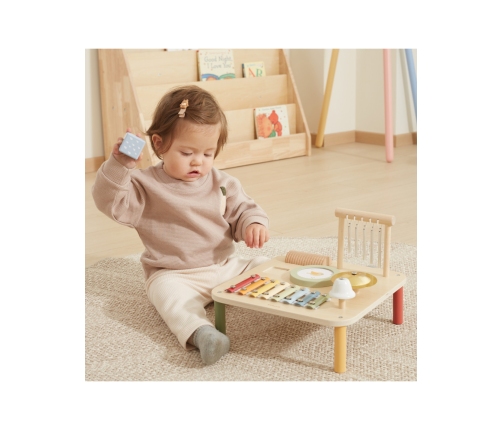 Viga Drewniany Stolik Edukacyjny Muzyczny Sensoryczny 7W1