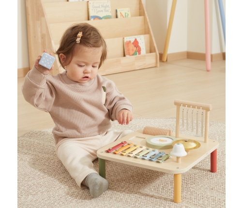 Viga Drewniany Stolik Edukacyjny Muzyczny Sensoryczny 7W1