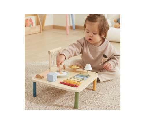 Viga Drewniany Stolik Edukacyjny Muzyczny Sensoryczny 7W1