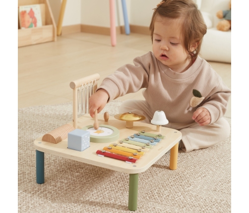 Viga Drewniany Stolik Edukacyjny Muzyczny Sensoryczny 7W1