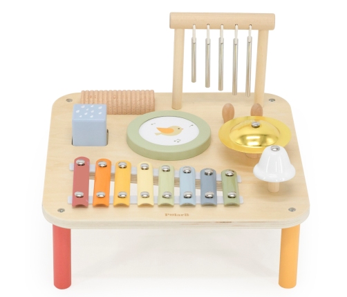 Viga Drewniany Stolik Edukacyjny Muzyczny Sensoryczny 7W1