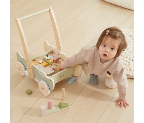 Viga Drewniany Wózek Na Klocki Pchacz
