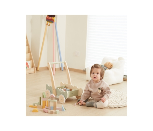 Viga Drewniany Wózek Na Klocki Pchacz