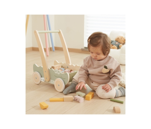 Viga Drewniany Wózek Na Klocki Pchacz