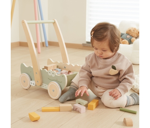Viga Drewniany Wózek Na Klocki Pchacz