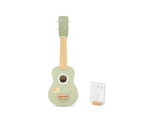 Viga Drewniane Ukulele Gitara Dla Dzieci Zielone Z Nutami