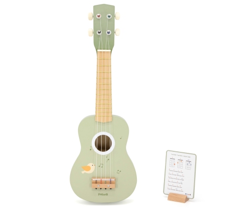 Viga Drewniane Ukulele Gitara Dla Dzieci Zielone Z Nutami