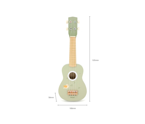 Viga Drewniane Ukulele Gitara Dla Dzieci Zielone Z Nutami
