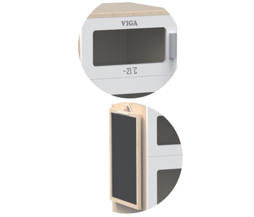 Viga Drewniana Lodówka Z Tablicą Kredową