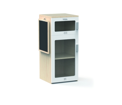 Viga Drewniana Lodówka Z Tablicą Kredową