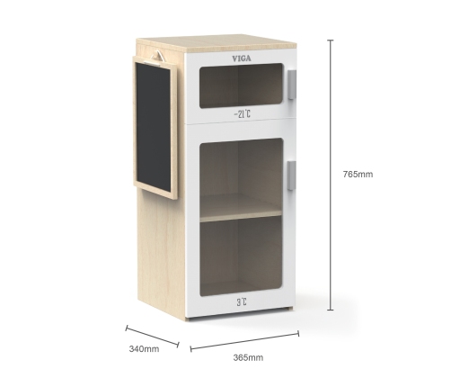 Viga Drewniana Lodówka Z Tablicą Kredową