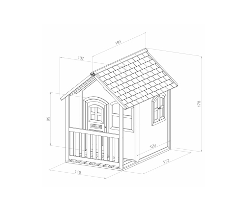 AXI Drewniany Domek z Oknami Alex Playhouse 178 cm