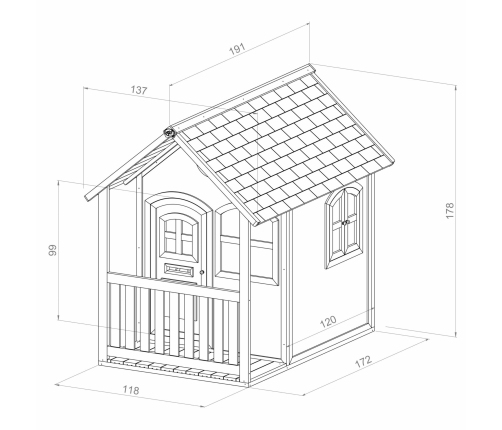 AXI Drewniany Domek z Oknami Alex Playhouse 178 cm
