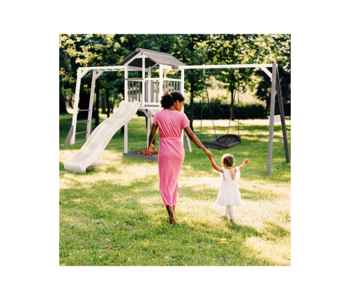 AXI Plac Zabaw Drewniany Wieża z Huśtawką Drabinki Wspinaczkowe Zjeżdżalnia XLL