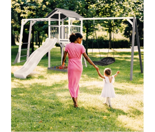 AXI Plac Zabaw Drewniany Wieża z Huśtawką Drabinki Wspinaczkowe Zjeżdżalnia XLL