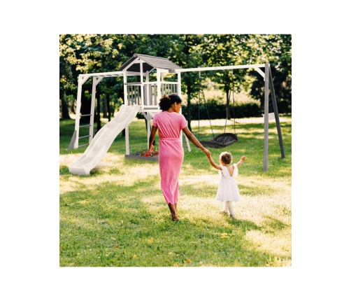 AXI Plac Zabaw Drewniany Wieża z Huśtawką Drabinki Wspinaczkowe Zjeżdżalnia XLL