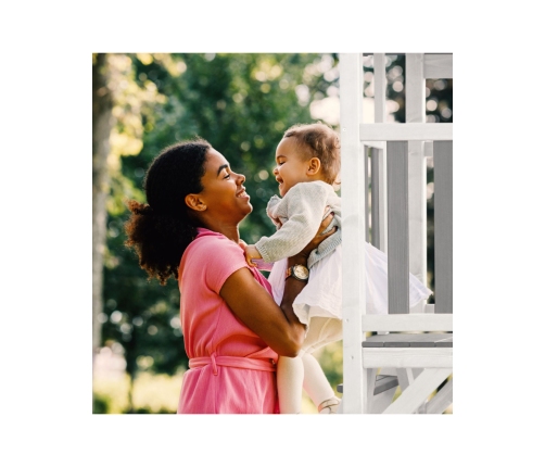 AXI Plac Zabaw Drewniany Wieża z Huśtawką Drabinki Wspinaczkowe Zjeżdżalnia XLL