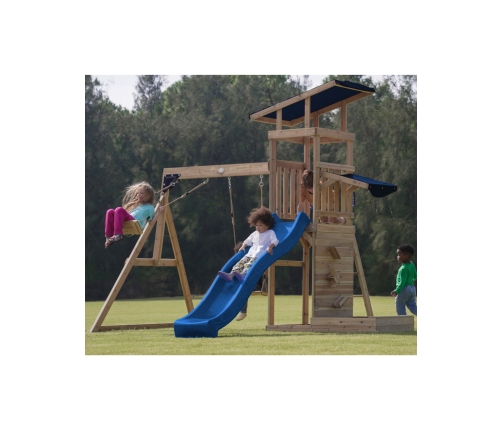 AXI Drewniany Duży Plac Zabaw Huśtawki Zjeżdżalnia Wieża + Piaskownica