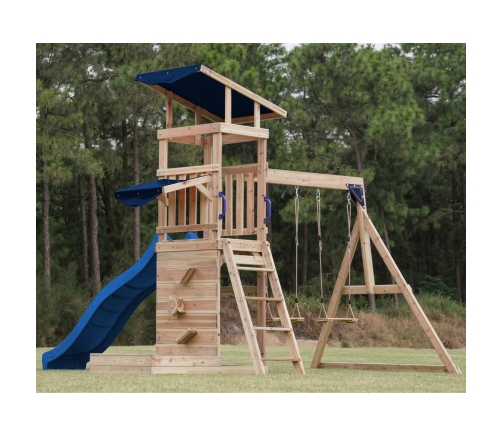 AXI Drewniany Duży Plac Zabaw Huśtawki Zjeżdżalnia Wieża + Piaskownica