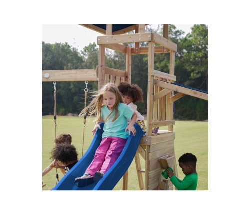 AXI Drewniany Duży Plac Zabaw Huśtawki Zjeżdżalnia Wieża + Piaskownica