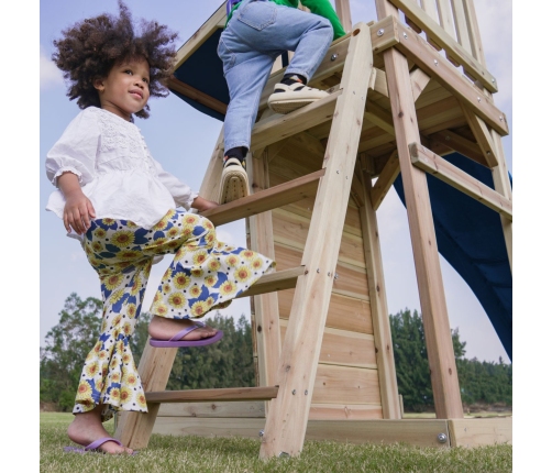 AXI Drewniany Duży Plac Zabaw Huśtawki Zjeżdżalnia Wieża + Piaskownica