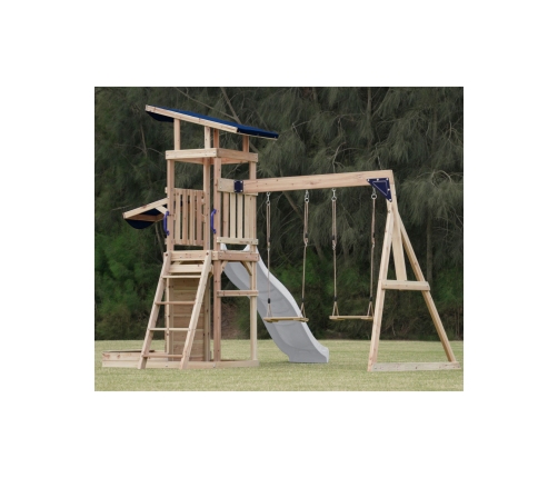 AXI Drewniany Duży Plac Zabaw Huśtawki Zjeżdżalnia Wieża + Piaskownica - Biały