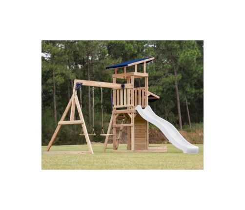 AXI Drewniany Duży Plac Zabaw Huśtawki Zjeżdżalnia Wieża + Piaskownica - Biały