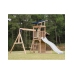 AXI Drewniany Duży Plac Zabaw Huśtawki Zjeżdżalnia Wieża + Piaskownica - Biały