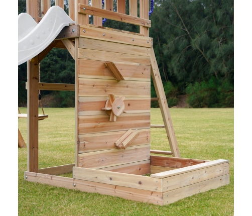 AXI Drewniany Duży Plac Zabaw Huśtawki Zjeżdżalnia Wieża + Piaskownica - Biały