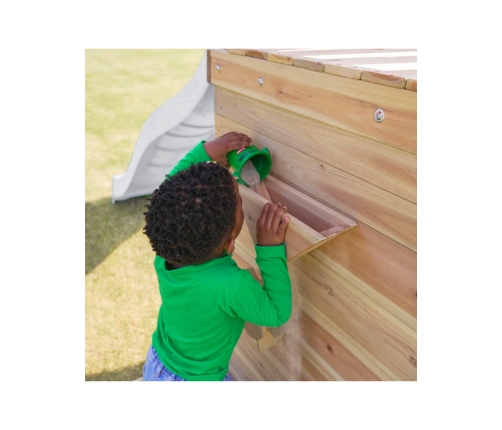 AXI Drewniany Duży Plac Zabaw Huśtawki Zjeżdżalnia Wieża + Piaskownica - Biały