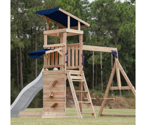 AXI Drewniany Duży Plac Zabaw Huśtawki Zjeżdżalnia Wieża + Piaskownica - Biały