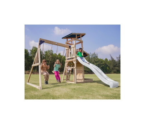 AXI Drewniany Duży Plac Zabaw Huśtawki Zjeżdżalnia Wieża + Piaskownica - Biały