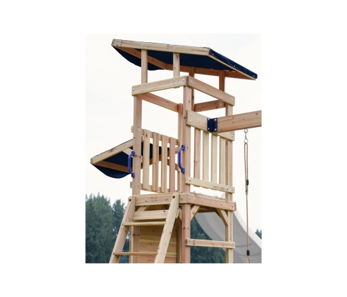 AXI Drewniany Duży Plac Zabaw Huśtawki Zjeżdżalnia Wieża + Piaskownica - Biały