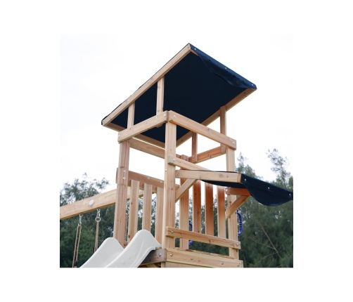 AXI Drewniany Duży Plac Zabaw Huśtawki Zjeżdżalnia Wieża + Piaskownica - Biały