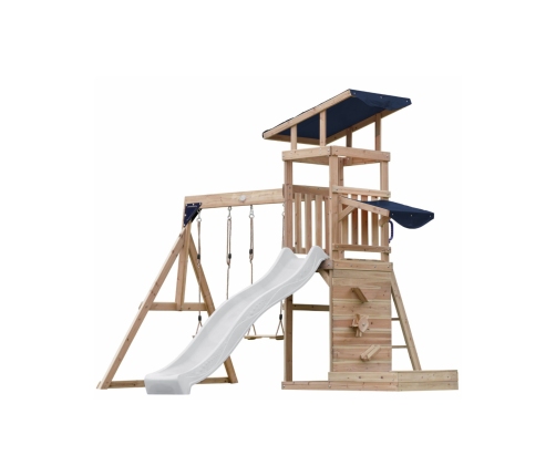AXI Drewniany Duży Plac Zabaw Huśtawki Zjeżdżalnia Wieża + Piaskownica - Biały