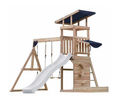 AXI Drewniany Duży Plac Zabaw Huśtawki Zjeżdżalnia Wieża + Piaskownica - Biały