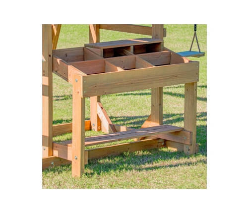 AXI Mitch - Duży Plac Zabaw Drewniany Zjeżdżalnia Hustawki Ścianka Wspinaczkowa + Wieża