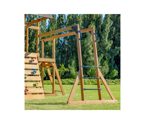 AXI Mitch - Duży Plac Zabaw Drewniany Zjeżdżalnia Hustawki Ścianka Wspinaczkowa + Wieża