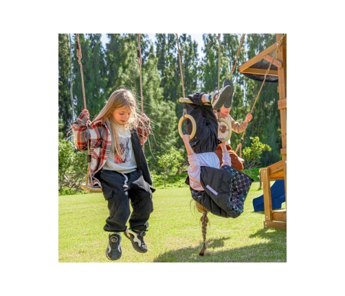 AXI Mitch - Duży Plac Zabaw Drewniany Zjeżdżalnia Hustawki Ścianka Wspinaczkowa + Wieża