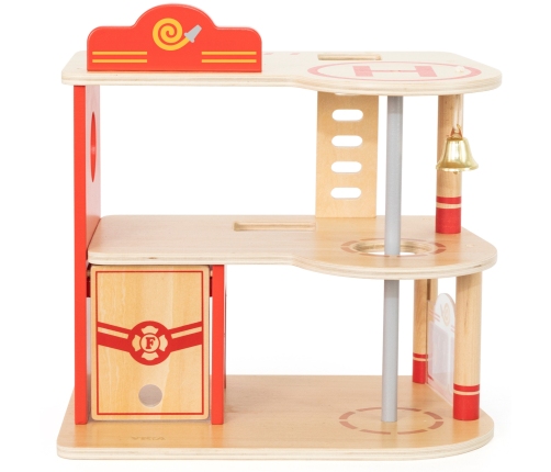 VIGA Drewniany Garaż Remiza Straży Pożarnej Zestaw 14 el